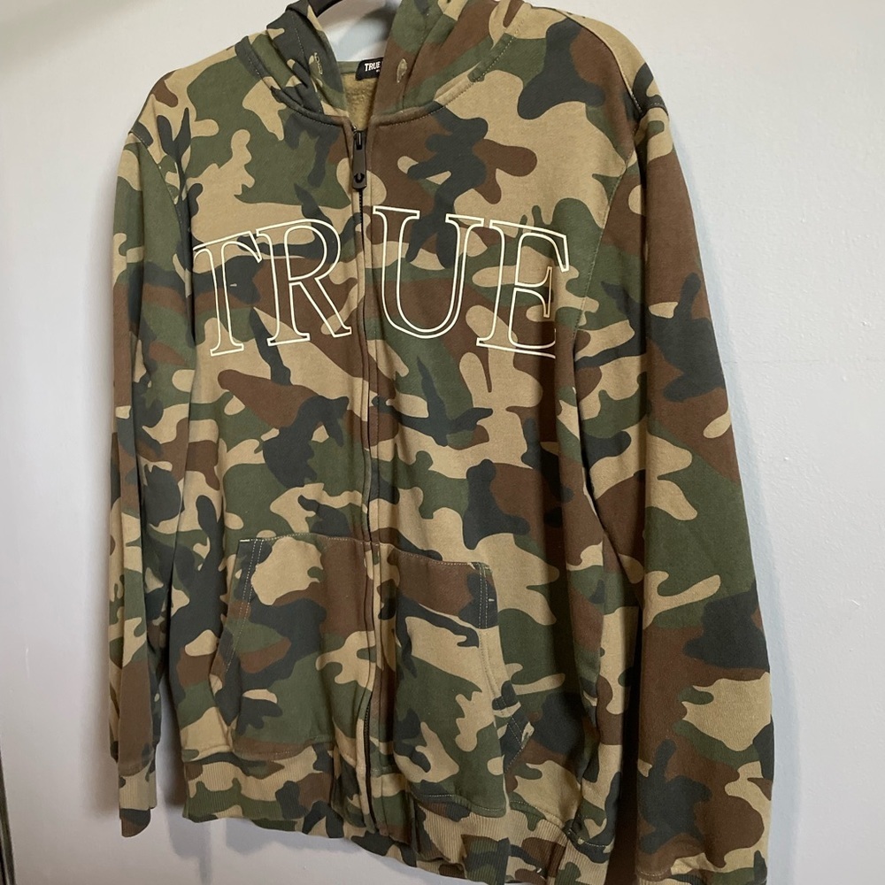TRUE RELIGION Camo Zip Hoodie - Men’s Hoodies - Size M